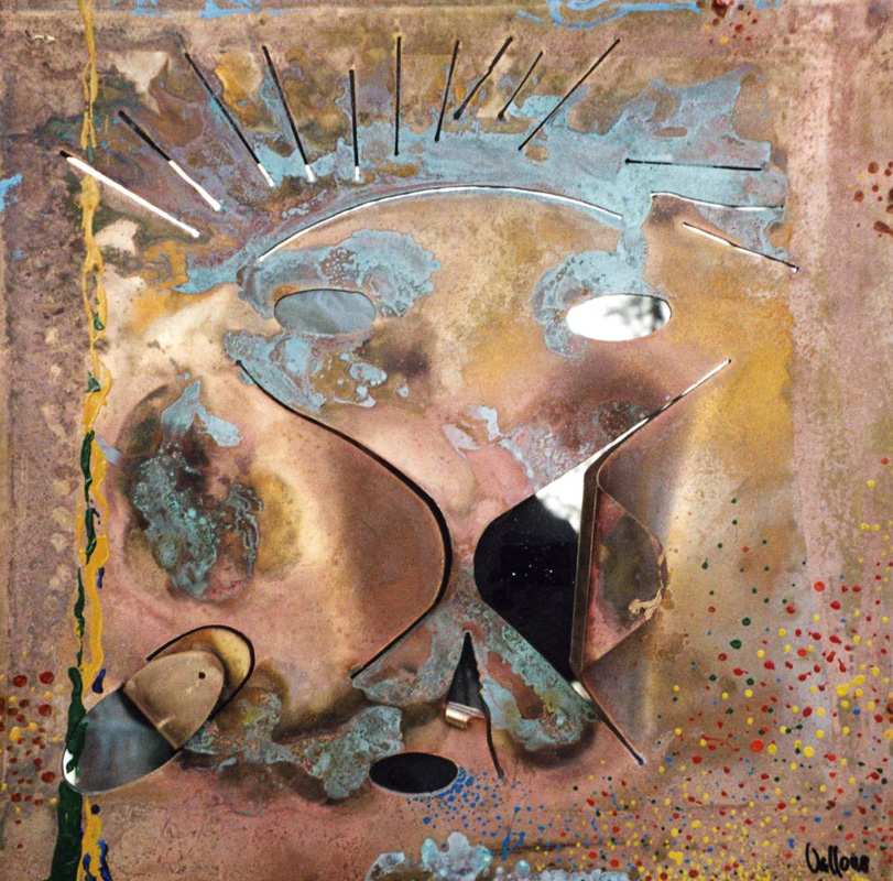 3 -l'alieno radioso -2005 - cm 47 x 47 su lamiera di ottone